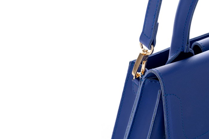 Lucky Bees 330 Bolso Azul de Saxo de Cuero de Polivinilo Elegante y Sofisticado para Mujer